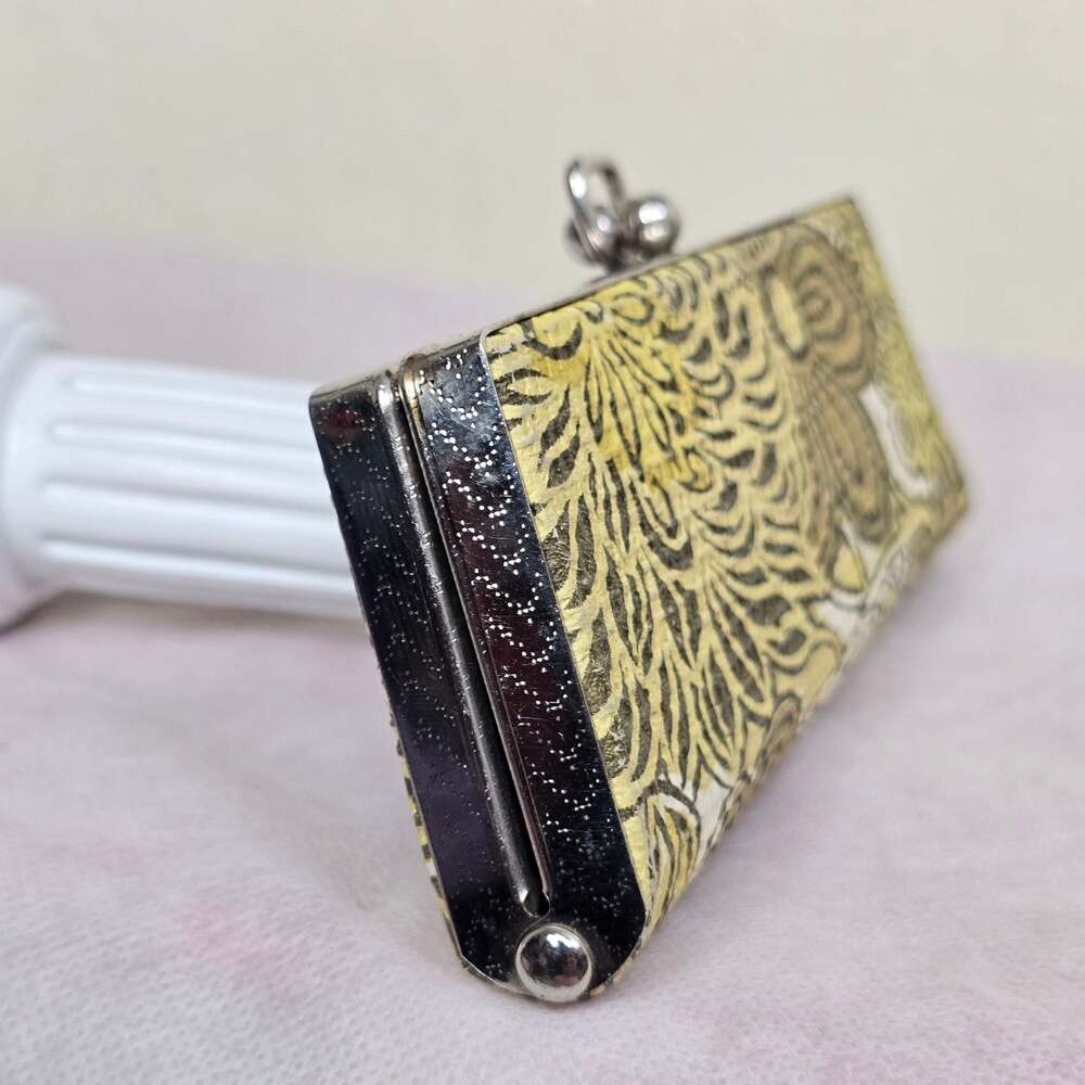 Vintage Mid-Century Hard Shell Case with Black and Yellow Floral Pattern - Picture 2 of 8